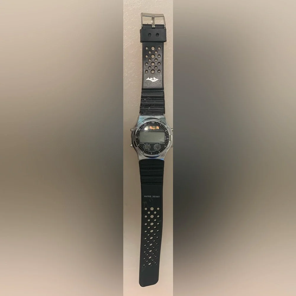 Silver Digital Sports Watch - Black Band